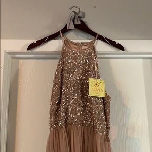 Rose Gold Sequin Top Maya Deluxe formal dress